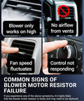 Common signs of blower motor resistor failure in HVAC systems for Ford F-150, Escape, Expedition, Mustang, Mercury, Mazda