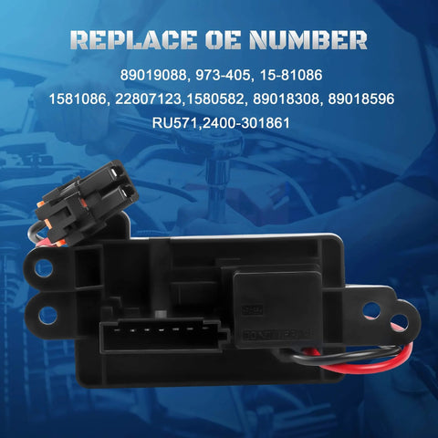 AC Blower Motor Resistor Kit With Harness For 2003 2004 2005 2006 Chevy Silverado visible with OE numbers listed