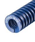 Blue 18mm Outer Diameter Compression Die Spring Two Pack, 70mm Free Length, 65Mn Alloy Steel, close-up of coil details