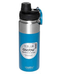 BPA Free Alpine 18 Ounce Flask Water Bottle With Easy Grip Handle And Quick Access Spout Stainless Steel Double Wall Vacuum Insulated With Copper Lining Keeps Drinks Hot Up To 12 Hours And Cold Up To 24 Hours Blue
