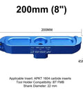 Pro Grade 90 Degree Dual Insert CNC Fly Cutter For BT FMB22 Tool Holder, 8 Inch 200mm, Lightweight 6061 Aluminum Anodized Finish