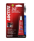 Blue 243 Oil-Resistant Threadlocker for Automotive Applications, 6 ml Tube, in packaging, medium-strength adhesive for metal fasteners