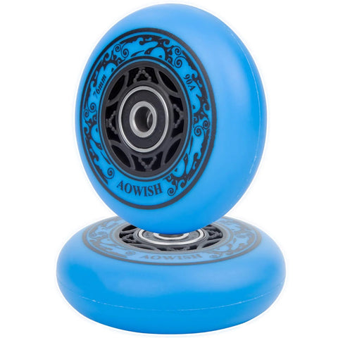 76mm 90A Ripsurf Wheels With ABEC9 Bearings For RipStik DLX Caster Board Deluxe Junior Skateboard Two Wheel Pivoting Wheels Blue