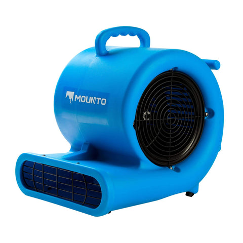 Blue Powerful One Third HP Air Mover Blower With 2000 CFM For Floors And Carpets 3 Speed Dual GFCI Outlets 25 Feet Cord Heavy Duty Carpet Dryer Fan