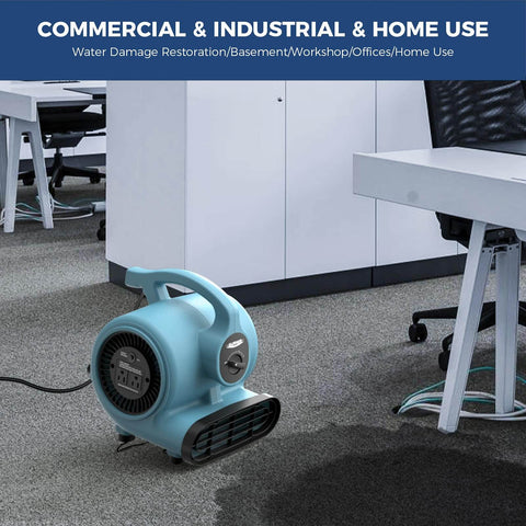 Powerful 600 CFM Air Mover Blower Fan For Industrial, Workshop And Home Use With 3 Speeds, 5 Adjustable Angles by ALORAIR