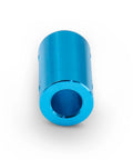 Blue aluminum bore rigid motor coupling for 8mm shaft.