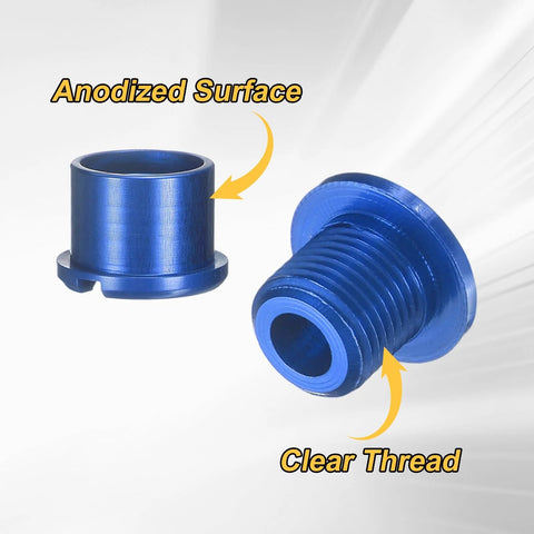 Blue M8 aluminum chainring bolts set delivers CNC precision, anodized finish, and lightweight security, featuring anodized surface and clear thread.