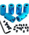 6Pack Treehobby Aluminium Alloy Shaft Coupling Rigid Stepper Motor Wheel Coupler Joint Connector for DIY Car Boat Airplane 3D Printers, 5mm to 8mm with screws and wrench