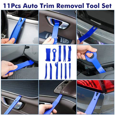 352-Piece Auto Trim Removal Tool Kit For Cars Trucks And More With Pry Tools Door Panel Clips Remover shown in use