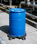 Blue barrel on ✝️ Round Dolly with Wheels Heavy Duty, Adjustable Pot Dolly 16-20 Inch, Large Plant Mover Indoor Outdoor, Muti Functional Rolling Dolly