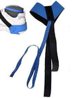 Adjustable Anti Static Ankle Strap Grounder ESD Blue And Black For Electronics Techs, Lab Pros, And Cleanrooms, Quick Static Dissipation In One Tenth Of A Second With Knit Antistatic Inner Layer, showing front and side view