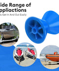 Blue 4 Inch Boat Trailer Roller Installation Aperture Half Inch Bow Stop for Boat Trailers with Polyurethane Construction