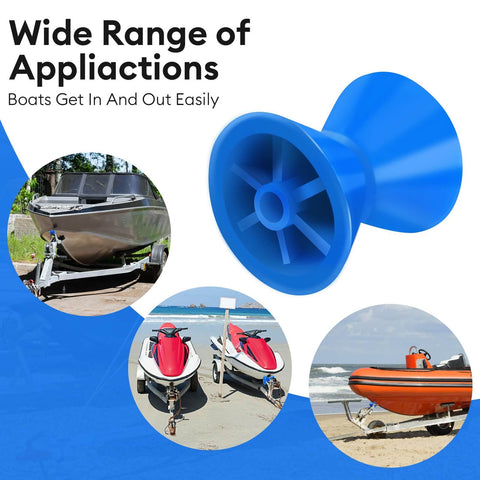 Blue 4 Inch Boat Trailer Roller Installation Aperture Half Inch Bow Stop for Boat Trailers with Polyurethane Construction