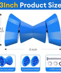 Three Inch Boat Trailer Bow Stop Roller With One Half Inch Shaft Blue Non Marking Non Scratch Bow Roller For Boat Trailers Built Tough And Durable To Keep Your Boat Safe During Launch Docking And Towing in packaging with dimensions and components displayed
