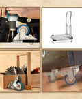 12 Pack 2 Inch Brake Caster Wheels With Swivel Plate Casters In Blue Polyurethane Locking Brakes installed on furniture, cart, and equipment.
