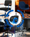 Heavy Duty 2 Inch Rubber Chair Casters Set Of 5 With Clear Polyurethane Wheels installed on different chair types in various settings.