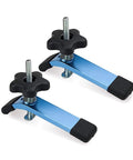 T Track Hold Down Clamp Two Pack For Woodworking Five And One Half Inch By One And One Eighth Inch Clamps With T Bolts, blue aluminum