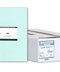 Blue Latex Clean Image Paper For Cleanrooms Pro Grade 11 By 8.5 Inches Case Of 2500 Sheets shown with packaging LCIB 2021C