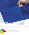 Cleanroom Sticky Mat For Dirt And Dust Capture In Hospitals And Labs, 24 By 36 Inches, Blue, Four Pads Of 30 Sheets, peelable layer shown