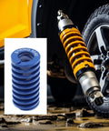 Blue Light Load Compression Springs Set Of 6 For 3D Printer Mold Die Applications with car shock absorber in background