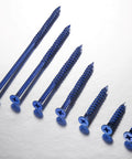 Blue flat head concrete screws in various sizes, part of 30 PCS ✝️ Wensilon WenSilon 3/16''x1-1/4 for masonry, block, or brick stucco anchoring