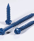 ✝️ Wensilon(30 PCS) 3/16" * 1-1/4" Slotted Hex Concrete Screws Anchor Blue Hexagon Head on white background