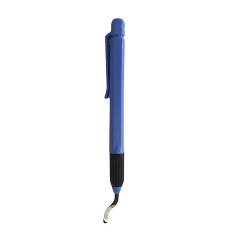 Precise Deburring Tool Pen Style for Efficient Burr Removal and Surface Smoothing in Metal and Other Materials, blue pen view