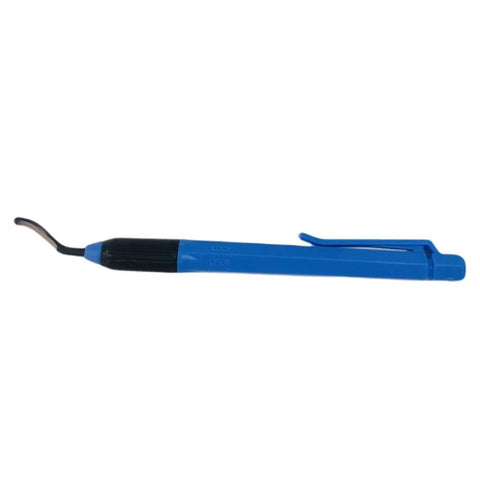 Precise Deburring Tool Pen Style for Efficient Burr Removal and Surface Smoothing in Metal and Other Materials, blue ergonomic handle