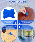 Blue Deck Spacer Set For Uniform Gaps Between Deck Boards With Four Thicknesses One Sixteenth Inch One Eighth Inch Three Sixteenths Inch And One Quarter Inch For Composite Or Pressure Treated Lumber Combatch shown in use.