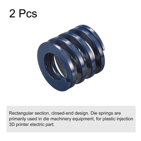 Two Blue 30mm Die Springs for 3D Printer Molding and Electric Components Light Load Compression Springs, 2-piece set