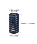 Four Piece 25mm Outer Diameter 45mm Free Length Die Spring Set For 3D Printers Blue Light Load Steel Closed End