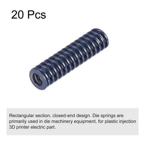 Die Springs Pack Of 20 For 3D Printer And Electric Parts 8mm Outer Diameter 30mm Long Blue Dope Light Load Spiral Mould
