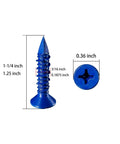 Close-up of blue concrete screw included in the Complete 274 Pcs Drywall Anchors And Screws Kit For Brick And Concrete Walls.