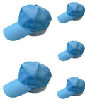 ESD Anti Static Sun Caps With Hard Brim For Cleanrooms And Industrial Work 5 Pack Blue displayed in multiple angles.