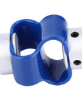 Flexible Shaft Coupler 6mm By 6mm Bore Beefy Glass Fiber Elastic Coupling For Encoder, blue and silver color, side view
