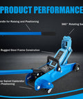 Beefy 1.5 Ton Floor Jack Low Profile For Cars With Single Piston Lift Pump Blue GAOLLY Steel Racing Jack showing features