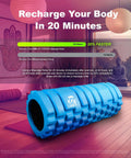 Medium Density Foam Roller For Deep Tissue Massage And Myofascial Trigger Point Release That Eases Back And Neck Pain With Patented Projections And Includes A 4K Guide eBook Orange shown in a yoga studio setting