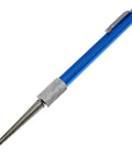 Compact blue handle glass repair file with carbide steel and diamond grit; retractable 5.42 inch design shown in full view