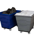 Heavy Duty Commercial Utility Cart Workhorse With 16 Bushel Capacity And 1000 Pound Load Capacity Steel Base And Poly Box Basket On Rolling Wheels For Offices Warehouses Restaurants And More Blue ReadySpace