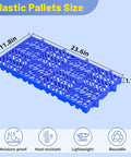Nestable Plastic Pallets For Basement And Warehouse Storage Ten Pack 23.6x11.8x1.18 Inches Blue HDPE Moisture Proof