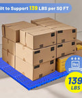 Nestable Plastic Pallets For Basement And Warehouse Storage Ten Pack 23.6x11.8x1.18 Inches Blue HDPE Moisture Proof Durable Lightweight