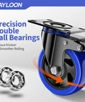 Heavy Duty 4 Inch Caster Wheels Set Of 4 With Locking Swivel Brakes Industrial Plate Casters for Workbenches with bearings