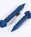 Wensilon(30 PCS) 3/16" * 1-1/4" Slotted Hex Concrete Screws Anchor Blue Hexagon Head for Anchoring to Masonry, Block or Brick Stucco