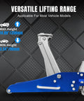 Side view of Low Profile 1.5 Ton Hydraulic Racing Floor Jack With Dual Piston Quick Lift Pump Aluminum And Steel Construction.