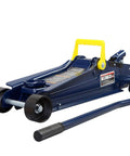 Heavy Duty Two And A Half Ton Low Profile Hydraulic Trolley Floor Jack With Quick Lift Pump And Safety Bypass in blue finish