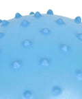 Close-up of blue Mini Knobby Balls - (Pack of 12) Bulk 5 Inch Sensory Balls and Spiky Massage Stress Balls with Pump surface texture