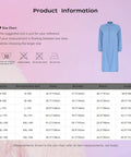 Durable Hooded Lab Coat For Men Women Unisex Cleanroom Lab Jacket In Blue 3X-Large Size Chart with Care Instructions