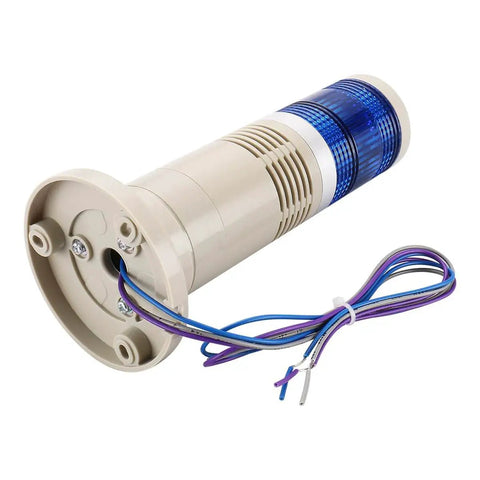 Industrial Alarm Warning Light With Built In Buzzer Blue LED Signal Tower For Industrial Use 110V AC Continuous Alert Light Plug