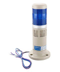 Front view of Alarm Warning Continuous Light 24V DC Heavy Duty Industrial Buzzer Signal Tower With Blue LED Model LTP 502TJ.