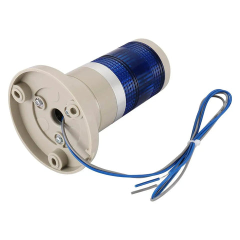 Blue LED Industrial Signal Light Tower Lamp For 24V DC Machinery, Continuous Light Beacon With Direct Mount, 80mm Base, 124mm Tall, 184g